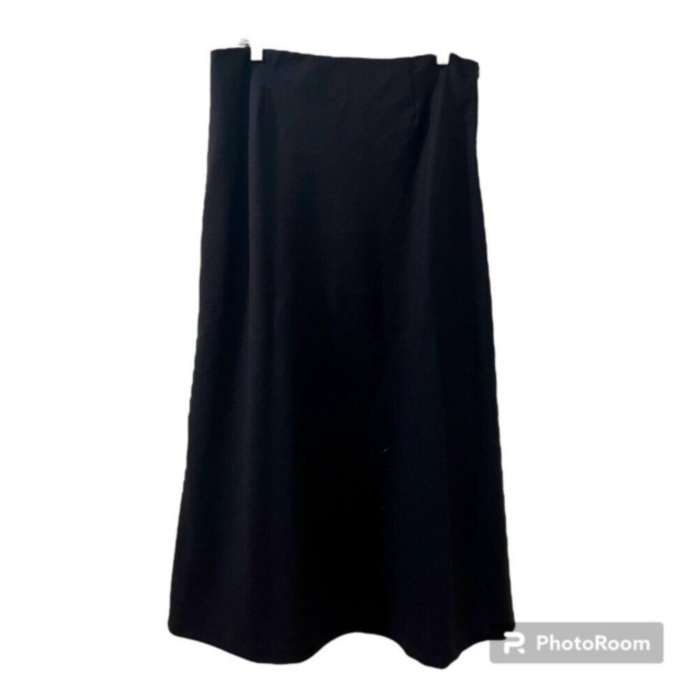 Chadwick’s Women’s Black 100% Wool Lined A-Line Maxi Skirt Size 16